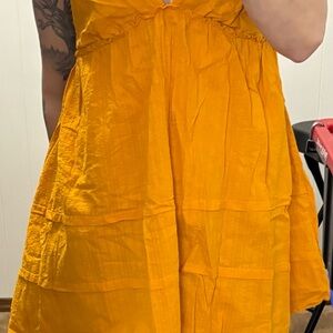wild fable Tiered Mini Dress in Mustard Yellow